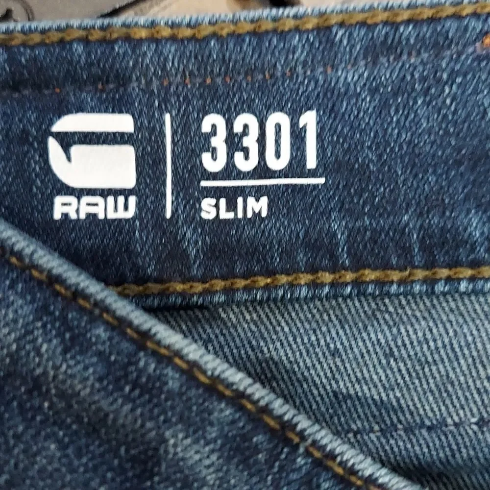 G-Star Raw 3301 Slim Buttonfly Jeans Sz 29